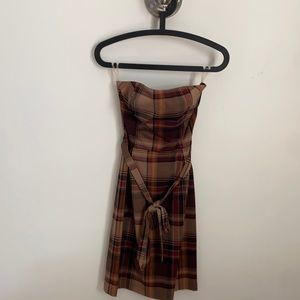 Strapless plaid dress, sz S